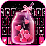 Pink Love Neon Keyboard Theme icon