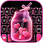 Pink Love Neon Keyboard Theme Apk