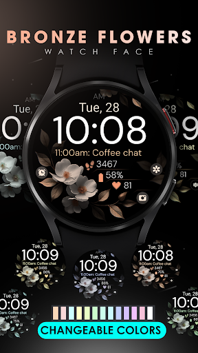 Bronze Flowers watch face Screen 3