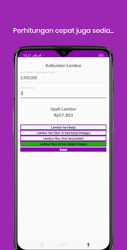 Upah Lembur Screen 3