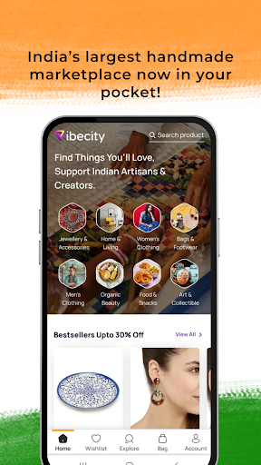 Android application Vibecity Online Handmade Bazar screenshort