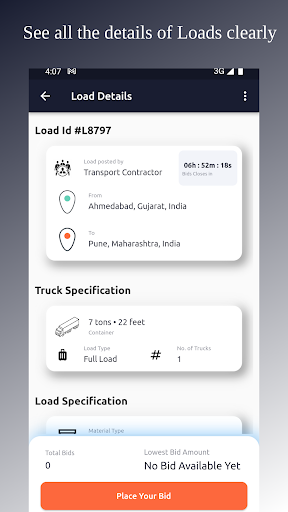 Onoa: Truck Transport Market Screen 2