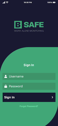 Android application Be Safe - Work Alone screenshort