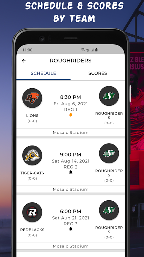 2023 CFL Schedule & Scores Screen 3