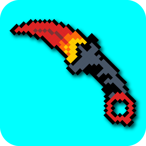 How to draw pixel weapons logo