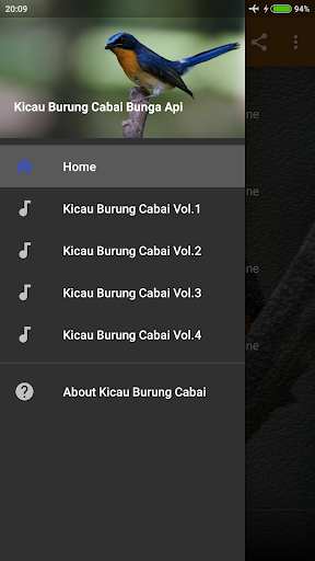 Android application Suara Burung Cabai Bunga Api screenshort