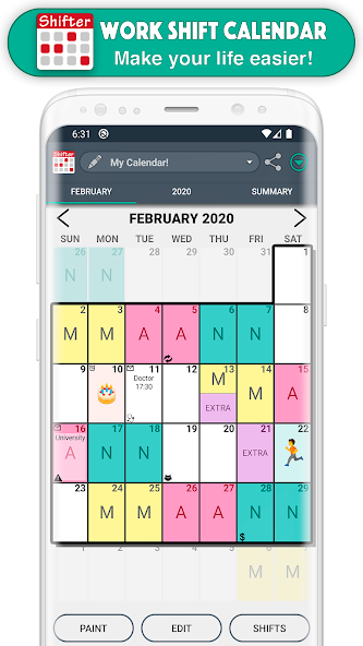 Work Shift Calendar Screen Shots 2