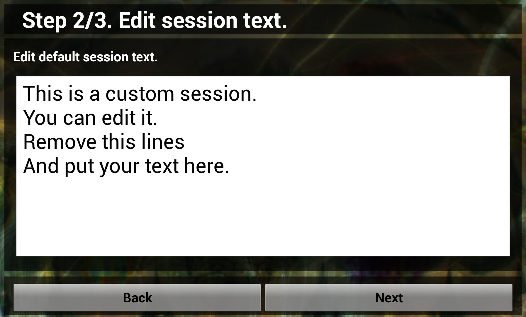 Android application Hypnosis Session screenshort
