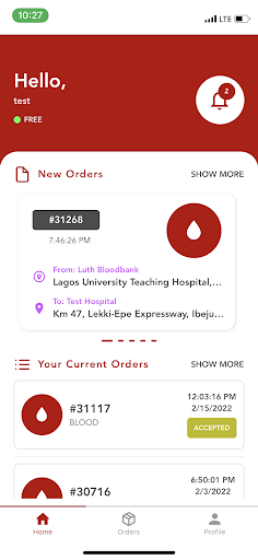 Android application LifeBank Dispatch screenshort