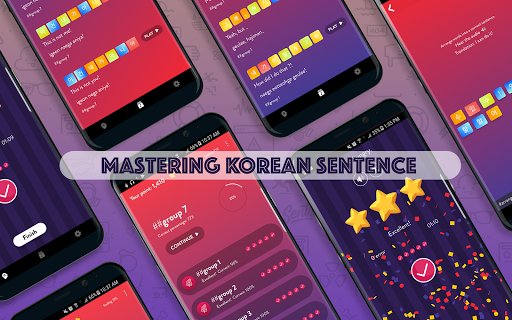 Android application Korean Sentence Practice screenshort