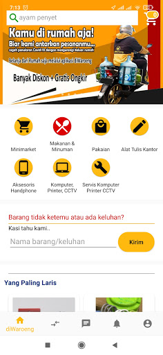 Android application diWaroeng screenshort