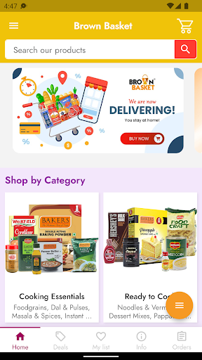 Android application Brown Basket Online screenshort