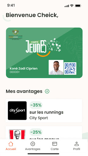 Android application Carte Jeunes screenshort