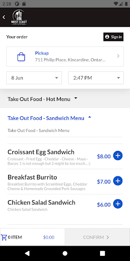 West Coast Catering Screen 3
