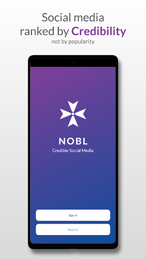 Android application NOBL - Credible social media screenshort