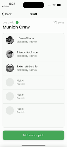 Android application hyzerbase | fantasy disc golf screenshort