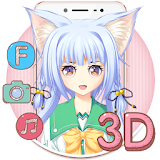 3D Cute Lolita theme (Tap for more animation) icon