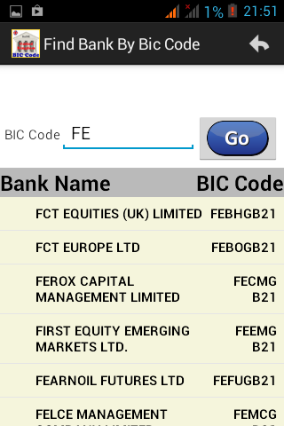 UK Bank List Screen 3