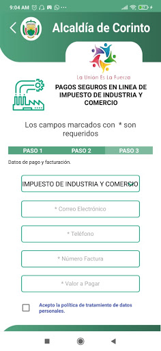 Android application Trami App Corinto screenshort