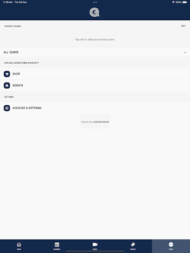 Screenshot of Georgetown Hoyas
