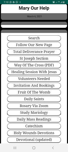 Android application Mary Our Help screenshort