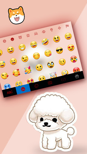 Cute Cartoon Poodle Keyboard B Screen 3