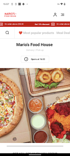 Android application Mario's Food House Chorley screenshort