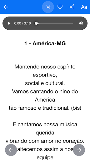 Android application Hinos de clubes de futebol screenshort