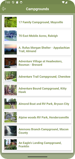 North Carolina Campgrounds Screen 3