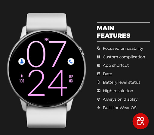 Pure Pink Light Watch Face Screen 2