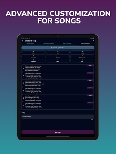 MusicTune AI - Song Generator Screenshot