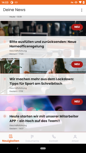 Android application ATINO screenshort