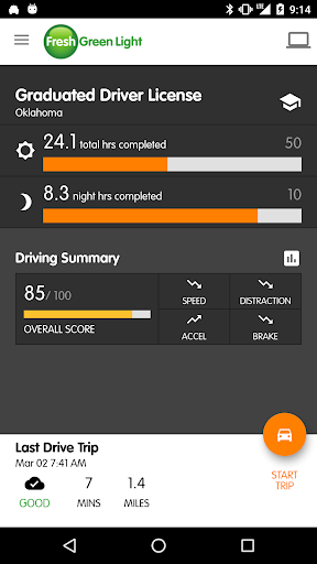Android application FGL DriveTracker screenshort