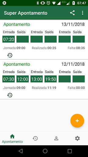 Android application Super Apontamento - Timesheet screenshort