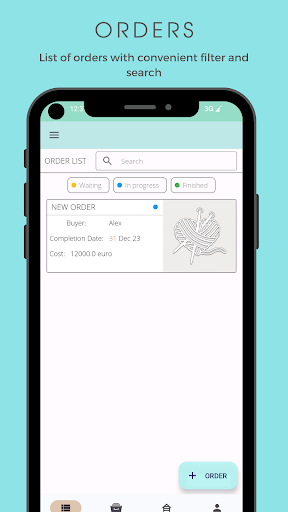 My workshop: Accounting orders Screen 3