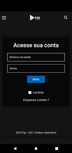 Android application G2G Play screenshort