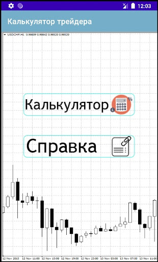 Android application Калькулятор трейдера screenshort