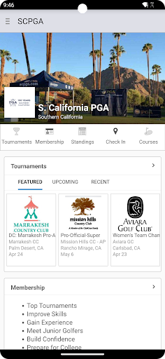 Android application Southern California PGA screenshort