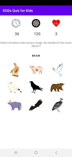 Animal & Birds Quiz Screen 2