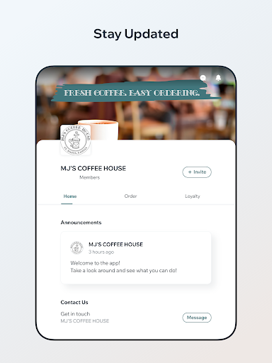 Screenshot of MJ's Coffee House