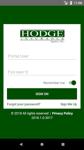 Android application Hodge Insurance Agency Online screenshort
