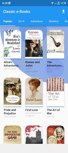 Android application Classic e-Books Reader screenshort