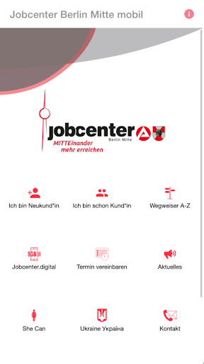 Android application Jobcenter Berlin Mitte mobil screenshort