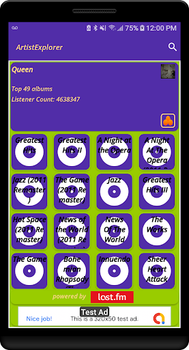 Android application Artist Explorer screenshort