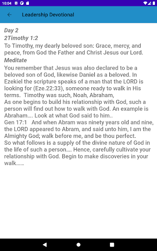 Leadership Devotional Screenshot