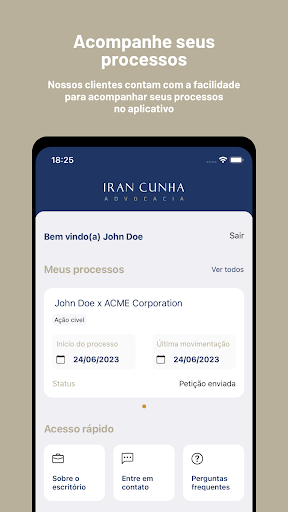 Android application Iran Cunha Advocacia screenshort