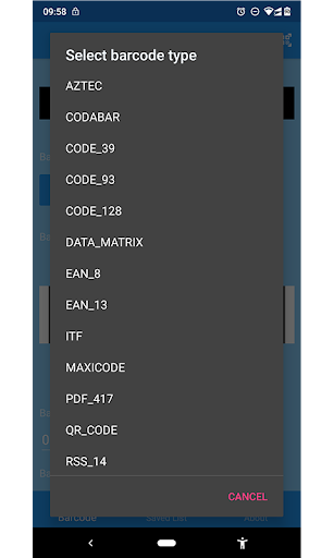 Barcode scanner Screen 3