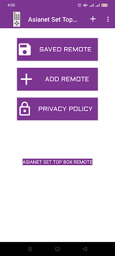 Android application Asianet Set Top Box Remote screenshort