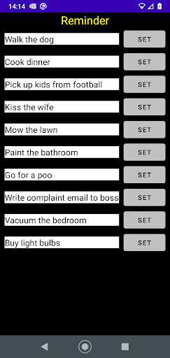 Android application Reminder screenshort