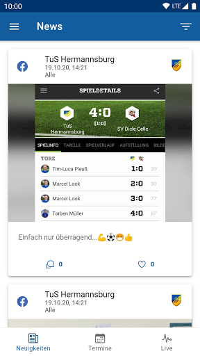 Android application TuS Hermannsburg screenshort
